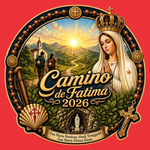 Umat Gereja Katolik Tulungagung melakukan perjalanan iman Camino de Fatima menuju Sendang Waluyo