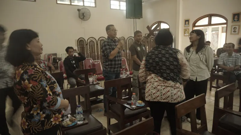 Umat mengikuti pertemuan Rumpun Bidang Kerasulan Khusus di Wlingi bersama Gereja Katolik Tulungagung